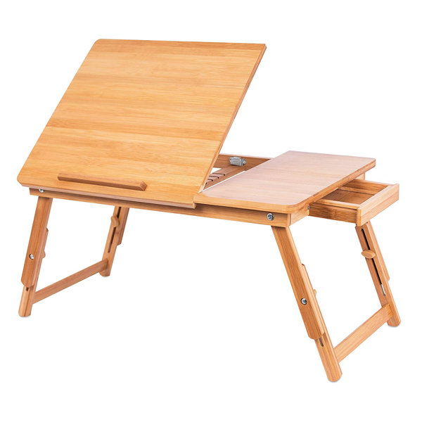 Sofia + Sam Laptop Lap Tray With Adjustable Legs Bamboo Foldable